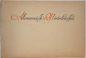 Alimannisch s Wörterbüechli vom Hubert Baum gschrübe vum Alfred Riedel.