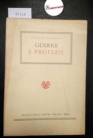Bozzano Ernesto, Guerre e profezie, Bocca, 1953