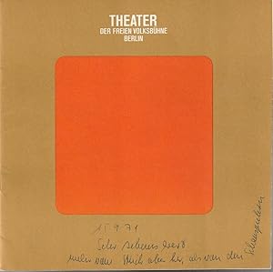 Imagen del vendedor de Programmheft Slawomir Mrozek TANGO Premiere 10. August 1971 Spielzeit 1971 / 72 Heft 1 a la venta por Programmhefte24 Schauspiel und Musiktheater der letzten 150 Jahre