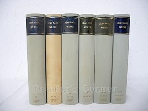 Imagen del vendedor de Werke in sechs Bnden. I Unsichtbare Loge; Hesperus. II Siebenks; Flegeljahre. III Titan; Clavius; Fichtiana. IV Kleinere Erzhlungen. V sthetik; Levana; Politische Schriften. VI Spte Erzhlungen [&] Schriften. Herausgegeben von Norbert Miller. Nachwort v. Walter Hllerer. a la venta por Versandantiquariat Reader's Corner