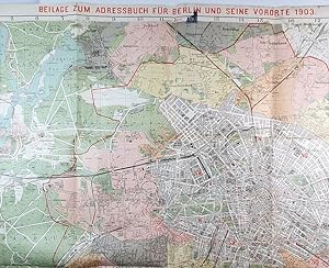 Großer Verkehrs-Plan Berlin und seine Vororte. Entworfen von Alfred Mende in Berlin, Geogr.-Litho...