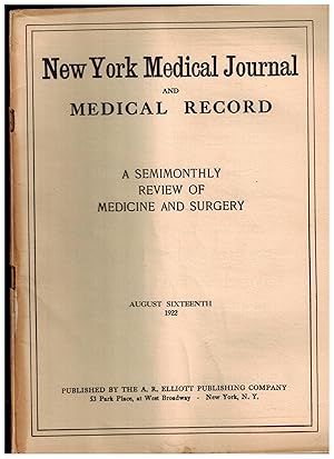 New York Medical Journal and Medical Record, August 15, 1922