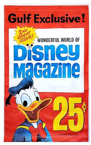 Donald Duck Gulf Oil Promo Tyvek Banner for Disney Magazine