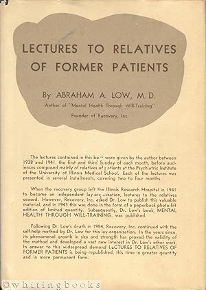 Imagen del vendedor de Lectures to Relatives of Former Patients a la venta por Whiting Books