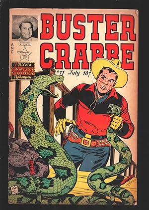Buster Crabbe #11 1941-Famous Funnies-Rattlesnake attack cover-Snake farm story-Coupon missing ba...