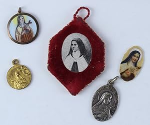 SANTA TERESA DEL BAMBIN GESU' (THERESE DE LISIEUX): ANTICA MEDAGLIA CON SCRITTA "POSTUL.CAUS.SS.C...