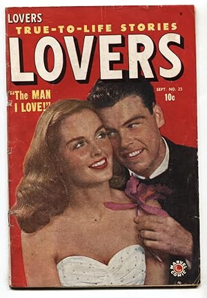LOVERS #25 1949-MARVEL COMIC-PHOTO COVER-JOE KUBERT ART VG