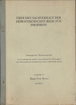 Über den sachverhalt der demosthenischen rede für Phormion