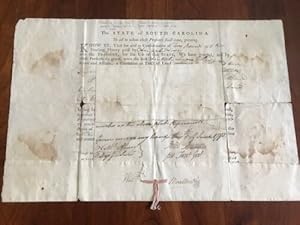 1793 South Carolina Land Grant & Survey SIGNED Gov. William Moultrie, Revoultionary War Patriot