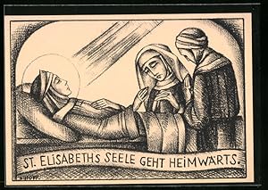 Bild des Verkufers fr Knstler-Ansichtskarte St. Elisabeths Seele geht heimwrts zum Verkauf von Bartko-Reher