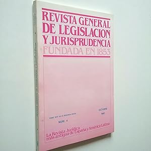 Immagine del venditore per Revista general de legislacin y jurisprudencia. Tomo XCV de la Segunda poca. Nm. 4. Octubre 1987 venduto da MAUTALOS LIBRERA