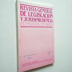 Imagen del vendedor de Revista general de legislacin y jurisprudencia. Tomo XCV de la Segunda poca. Nm. 4. Octubre 1987 a la venta por MAUTALOS LIBRERA