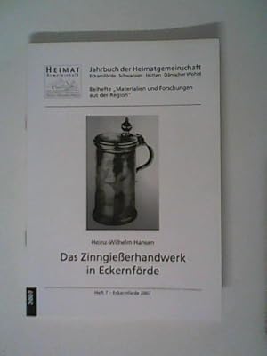 Bild des Verkufers fr Das Zinngieerhandwerk in Eckernfrde - Beihefte "Materialen und Forschungen aus der Region" zum Verkauf von ANTIQUARIAT FRDEBUCH Inh.Michael Simon