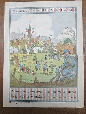 Affiche Originale Lithographiée "2ème Emprunt De La Défense nationale"