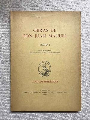 Seller image for Obras de don Juan Manuel. Tomo I for sale by Campbell Llibres