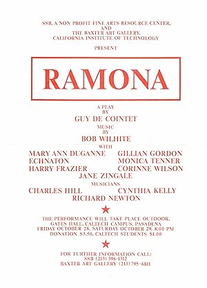 Ramona, a play, announcement