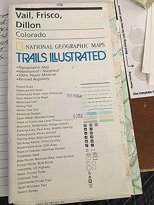 Vail, Frisch, Dillon Colorado. Trails illustrated fold-out Topo Map