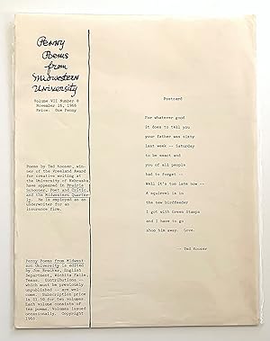 "Postcard." Penny Poems From Midwestern University, vol. VII, no. 8, November 16, 1966
