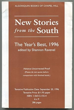 Seller image for New Stories from the South: The Year's Best, 1996 for sale by Between the Covers-Rare Books, Inc. ABAA