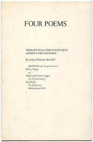 Imagen del vendedor de Four Poems: Therapy Plea for Status-Quo Anxiety Frustration. a la venta por Between the Covers-Rare Books, Inc. ABAA