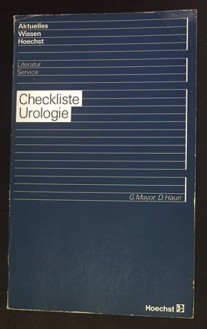 Seller image for Checkliste Urologie. Checklisten der aktuellen Medizin for sale by books4less (Versandantiquariat Petra Gros GmbH & Co. KG)