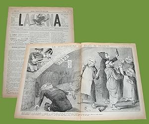La Rana 12 Novembre 1880 Giornale satirico La soppressione di Frati in Francia