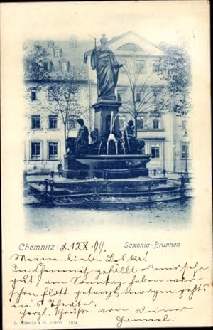 Bild des Verkufers fr Ansichtskarte / Postkarte Chemnitz in Sachsen, Saxonia-Brunnen zum Verkauf von akpool GmbH