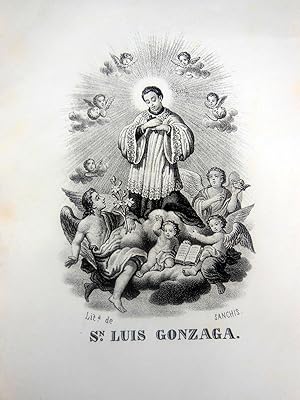 Grabado - Gravure : SAN LUIS GONZAGA (siglo XVIII - XIX)