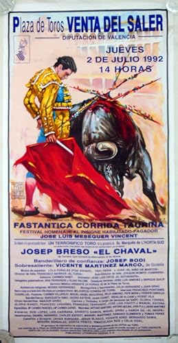 Poster : PLAZA DE TOROS VENTA DEL SALER. Jueves 2 julio 1992