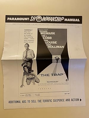 Imagen del vendedor de The Trap Pressbook 1959 Richard Widmark, Lee J. Cobb, Tina Louise a la venta por AcornBooksNH