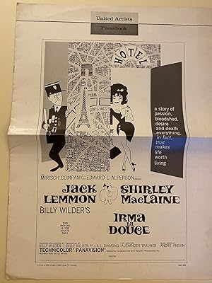 Immagine del venditore per Irma La Douce Pressbook 1963 Jack Lemmon, Shirley MacLaine venduto da AcornBooksNH