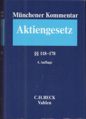 Immagine del venditore per Mnchener Kommentar zum Aktiengesetz. Band 3:  118-178. venduto da Antiquariat Jenischek