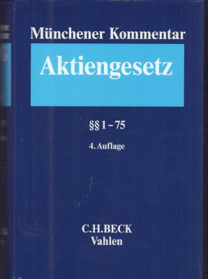 Immagine del venditore per Mnchener Kommentar zum Aktiengesetz. Band 1:  1-75. venduto da Antiquariat Jenischek
