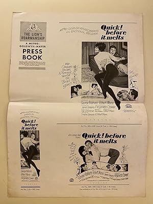 Bild des Verkufers fr Quick! Before it Melts Pressbook 1965 George Maharis, Robert Morse, Scarce! zum Verkauf von AcornBooksNH