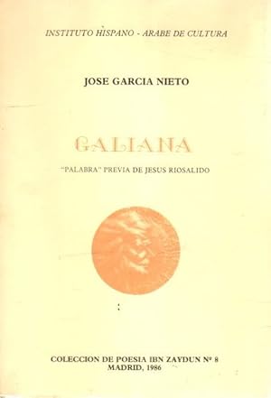 Imagen del vendedor de Galiana. "Palabra" previa de Jesus Riosalido . a la venta por Librera Astarloa