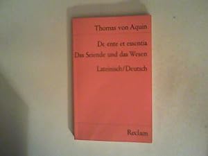 Seller image for De ente et essentia / Das Seiende und das Wesen: Lateinisch/ Deutsch for sale by ANTIQUARIAT FRDEBUCH Inh.Michael Simon