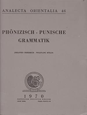 Bild des Verkufers fr Phnizisch-punische Grammatik / Analecta orientalia, 46 zum Verkauf von Antiquariat Berghammer