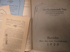 Der Kommende Tag. Berichte über das Geschäftsjahr 1920, 1921 und 1922. zu einem Konvolut gebunden...