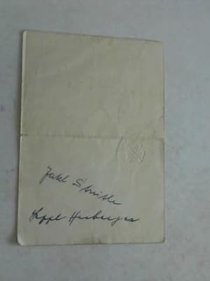 Bild des Verkufers fr Original Autogramme der beiden auf der Rckseite einer Dauerkarte fr das Aue-Stadion Kassel aus dem Jahre 1953 zum Verkauf von Celler Versandantiquariat