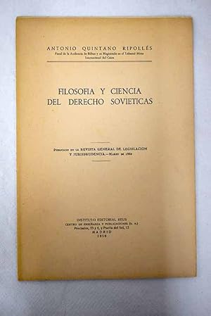 Seller image for Filosofa y ciencia del derecho soviticas for sale by Alcan Libros