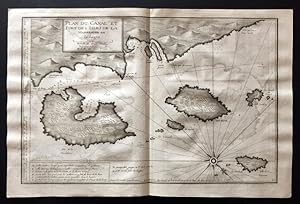 Plan du Canal et Port des Isles de la Madelaine en Sardaigne.