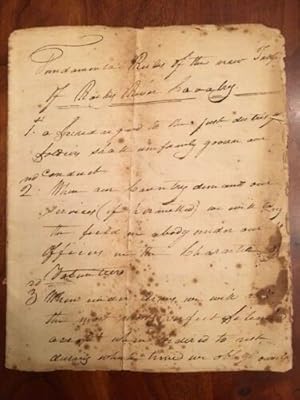 1822 Manuscript North Carolina Rocky River Cavalry SIGNED by Two Kings Mountain Revolutionary War...