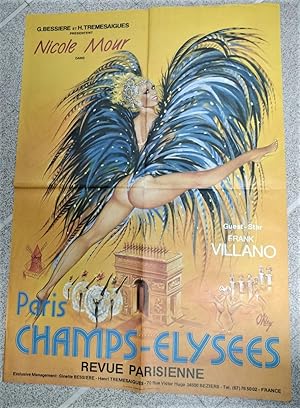 Bild des Verkufers fr Affiche PARIS CHAMPS ELYSEES Revue Parisienne avec Nicole Mour par OKLEY zum Verkauf von JOIE DE LIRE