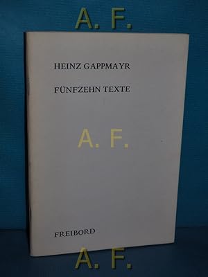 Seller image for Fnfzehn Texte / Sonderdruck Nr. 18. for sale by Antiquarische Fundgrube e.U.