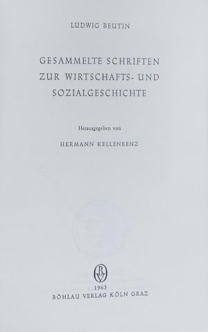 Image du vendeur pour Gesammelte Schriften zur Wirtschafts- und Sozialgeschichte. mis en vente par Antiquariat Bookfarm