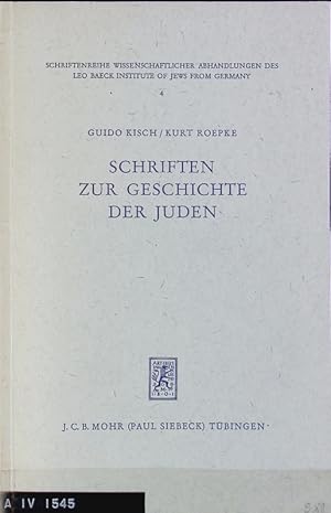 Seller image for Schriften zur Geschichte der Juden : eine Bibliographie der in Deutschland und der Schweiz 1922 - 1955 erschienenen Dissertationen. Schriftenreihe wissenschaftlicher Abhandlungen des Leo Baeck Institute of Jews from Germany ; 4. for sale by Antiquariat Bookfarm