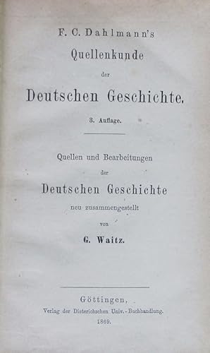 Seller image for Quellen und Bearbeitungen der deutschen Geschichte. for sale by Antiquariat Bookfarm