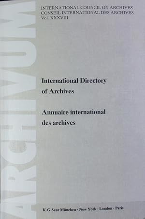 Bild des Verkufers fr International directory of archives ; 1988; Archivum ; 33. zum Verkauf von Antiquariat Bookfarm