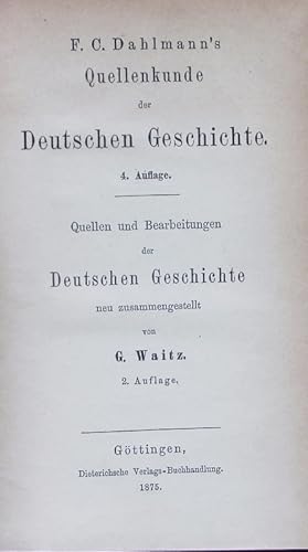 Seller image for Quellen und Bearbeitungen der deutschen Geschichte. for sale by Antiquariat Bookfarm