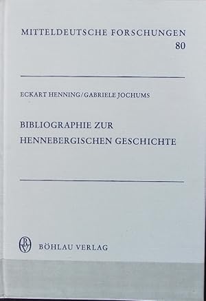 Bild des Verkufers fr Bibliographie zur hennebergischen Geschichte. Mitteldeutsche Forschungen ; 80. zum Verkauf von Antiquariat Bookfarm